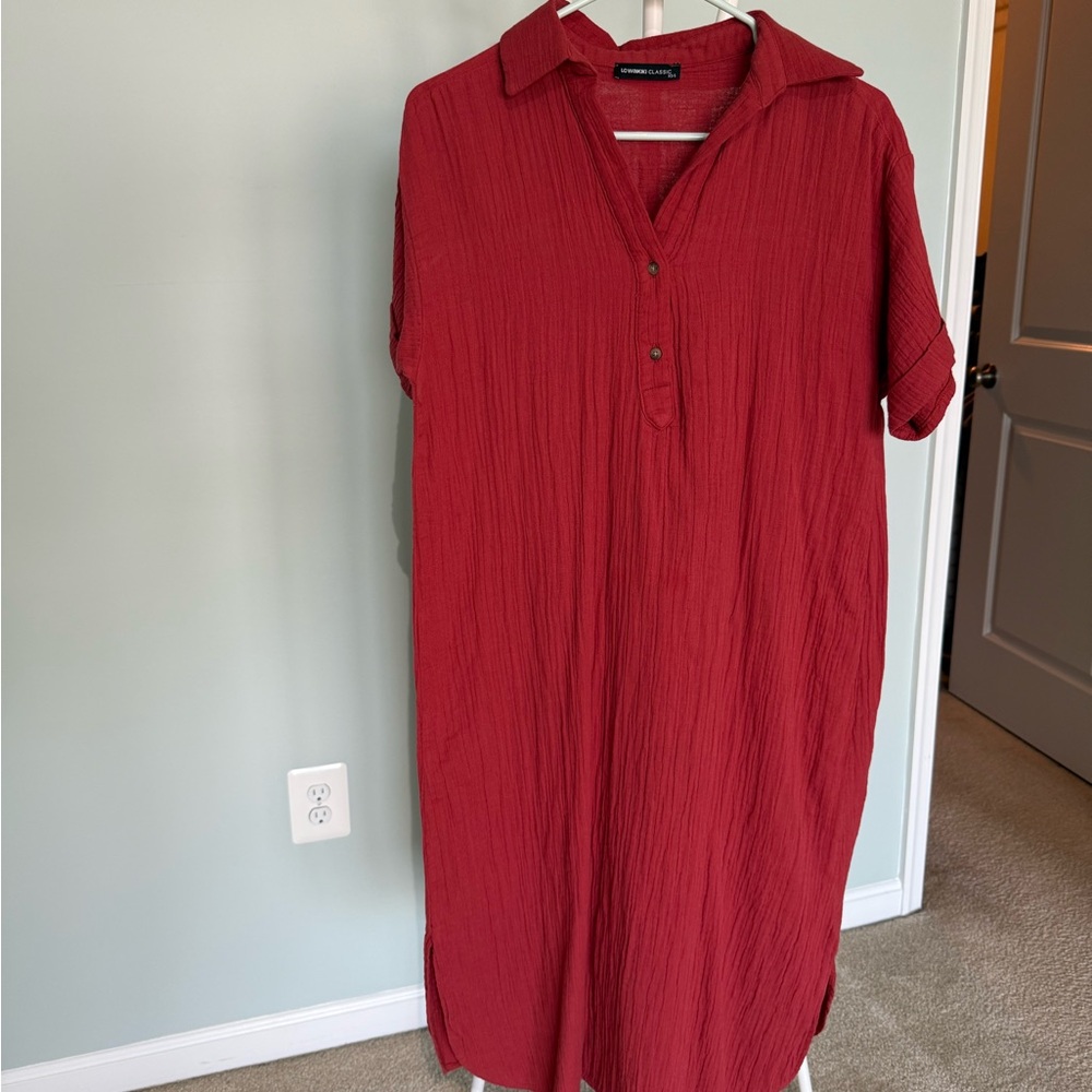 Elegant Red Midi Dress